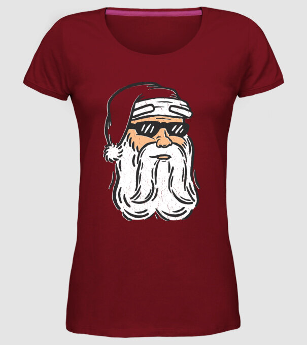 Cap Moș Crăciun model bordo pe tricou
