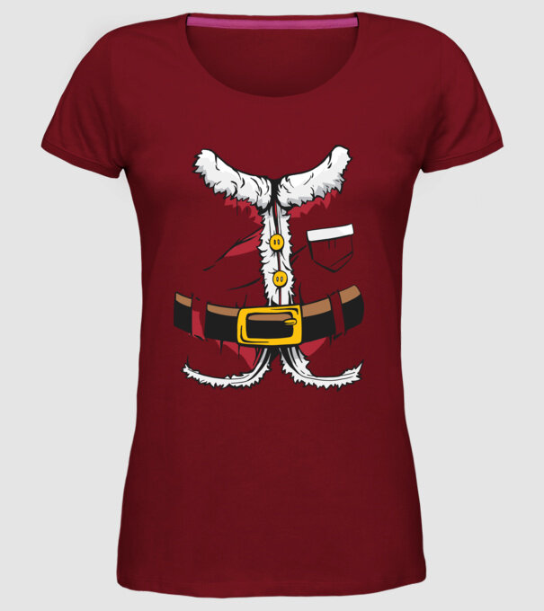 Costum amuzant Moș Crăciun - costum pentru Crăciun model bordo pe tricou
