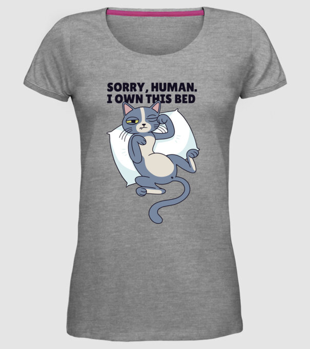 Pisică somnoroasă, Scuze, patul e al meu model gri pe tricou