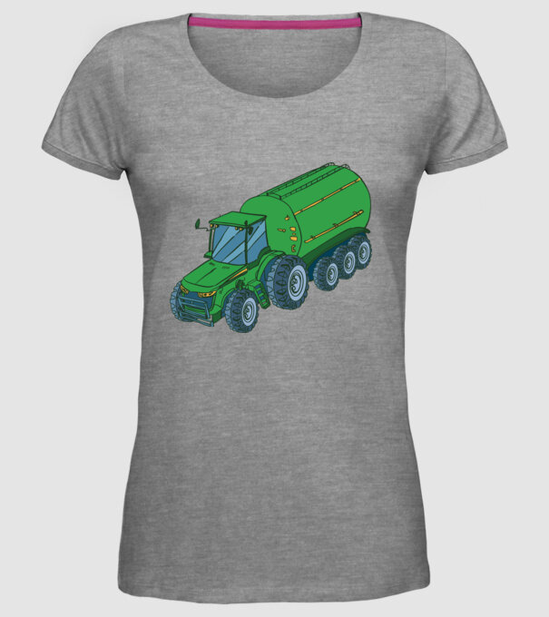 Tractor de recoltare model gri pe tricou