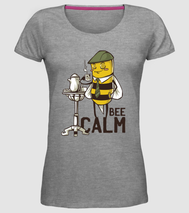 Bee Calm - Fii răbdător Albinuță model gri pe tricou