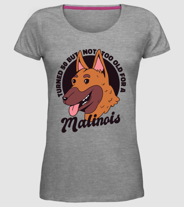 Câine ciobănesc belgian model gri pe tricou