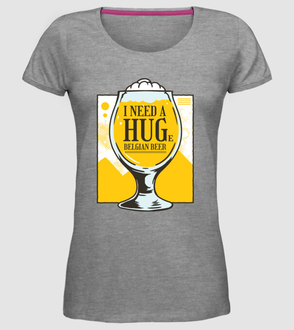 Bere belgiană model gri pe tricou