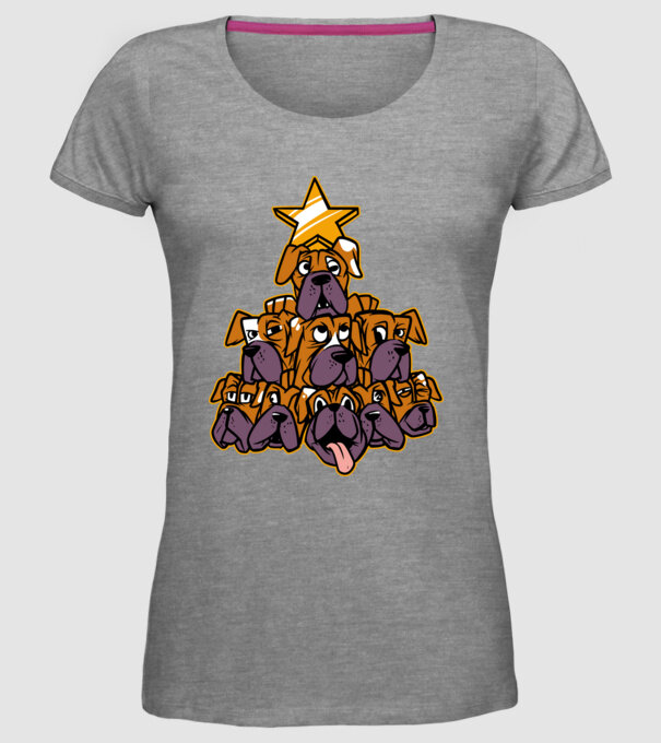 Pom de Crăciun Boxer model gri pe tricou