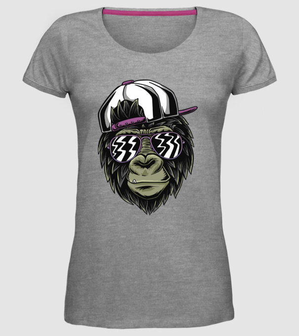 Cool Monkey model gri pe tricou