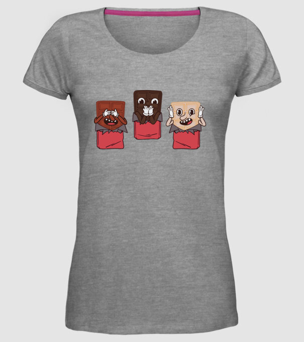 Trio de ciocolată model gri pe tricou