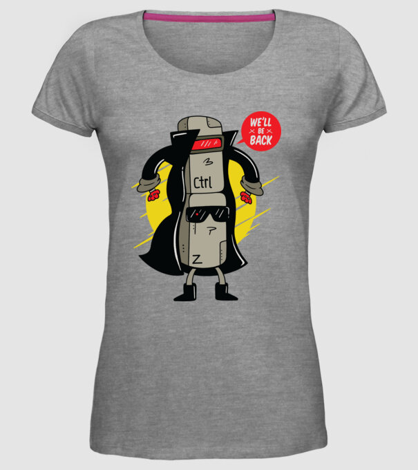 Ctrl Z Terminator Parodie model gri pe tricou