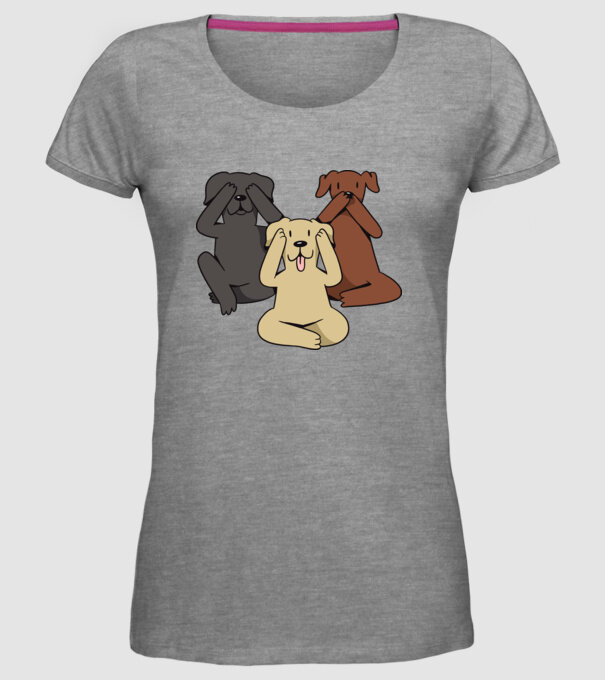 Câini drăguți model gri pe tricou