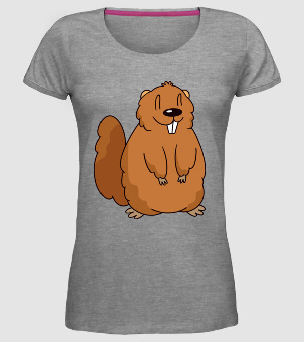 Marmotă drăguță model gri pe tricou