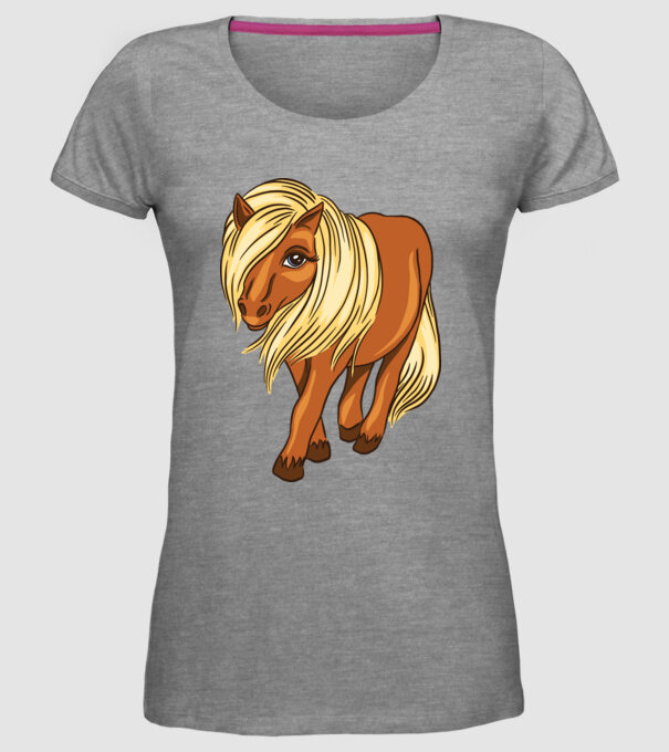 Ponei drăguț model gri pe tricou
