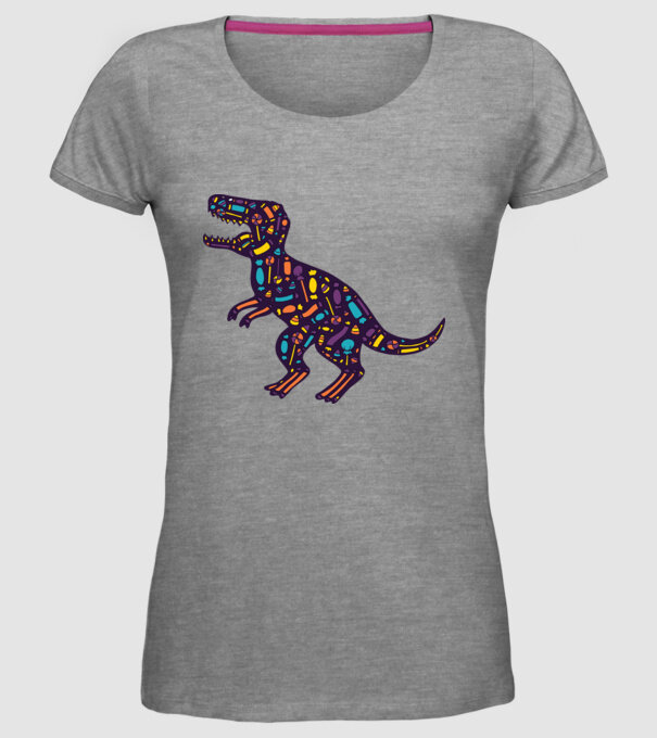 Dino bomboane model gri pe tricou