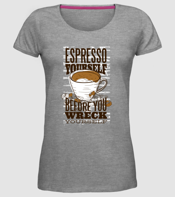 Espresso Yourself cu Cafea model gri pe tricou