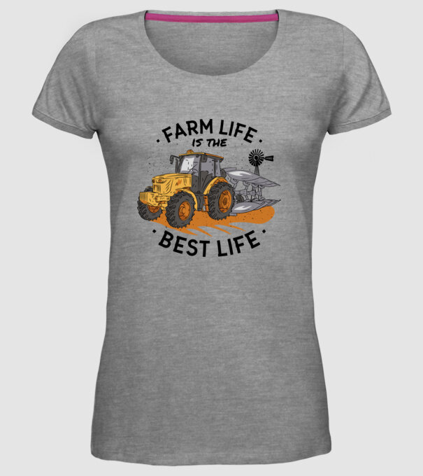 Farm Life is the Best Life Tractor model gri pe tricou