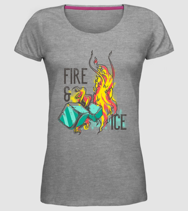 Fire and Ice model gri pe tricou