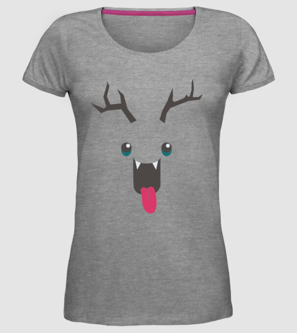 Funny Deer model gri pe tricou