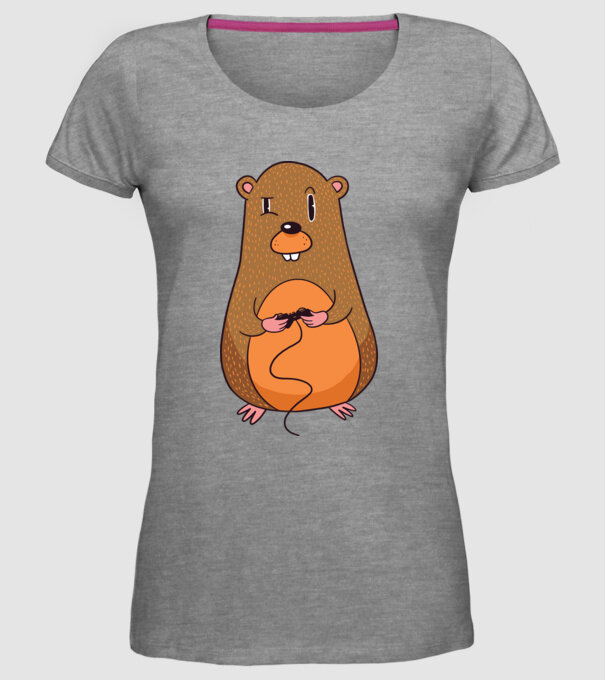 Hamster Gamer model gri pe tricou