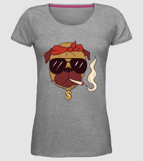 Rapper Gangster Mops model gri pe tricou