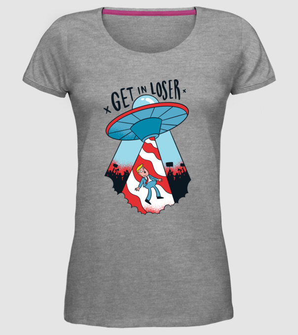 Get in Loser Trump model gri pe tricou