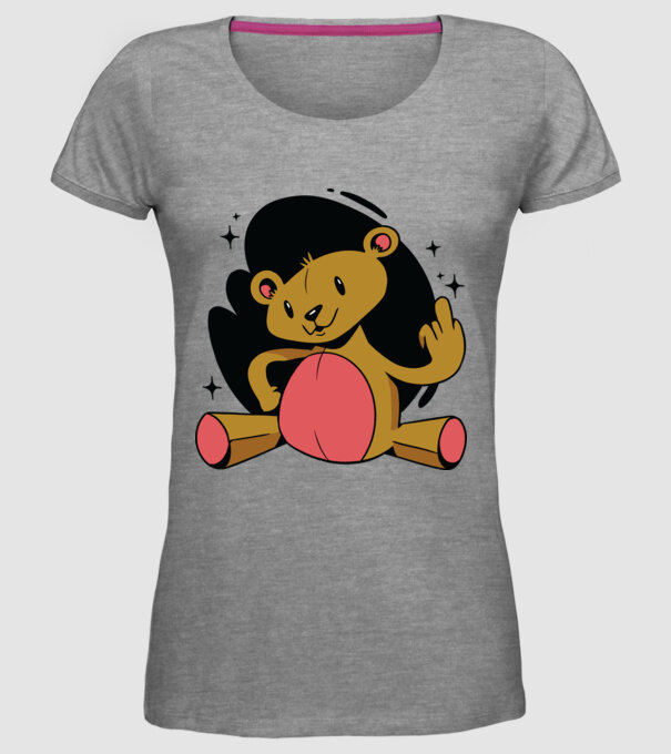 Ursuleț Teddy hain model gri pe tricou