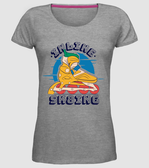 Skate Sk8 model gri pe tricou