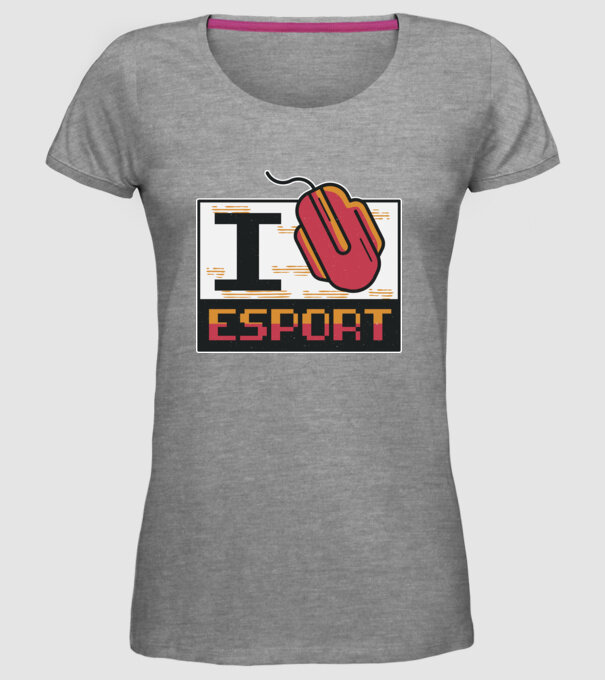 I love Esport model gri pe tricou