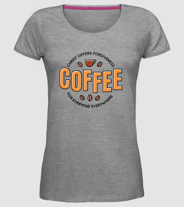 Cafea Iertare model gri pe tricou