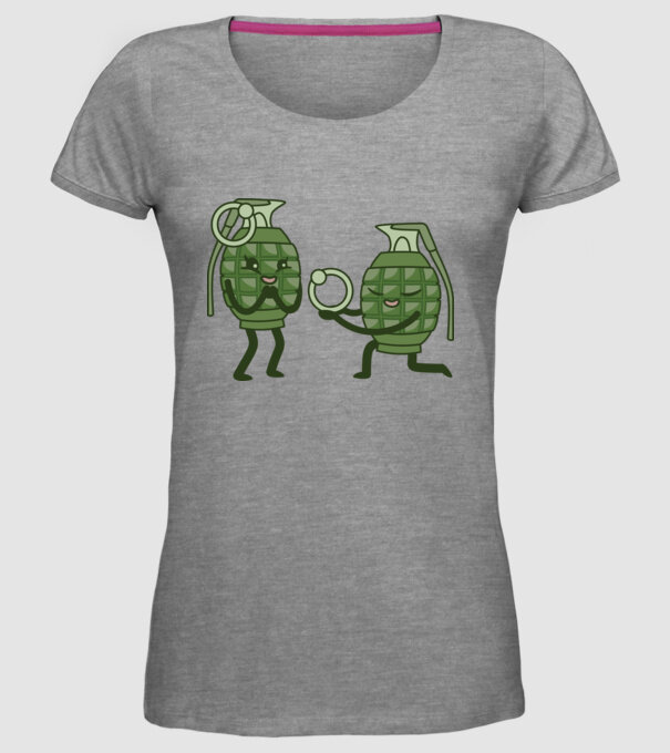 Grenadă de mână Cerere în căsătorie Dragoste model gri pe tricou