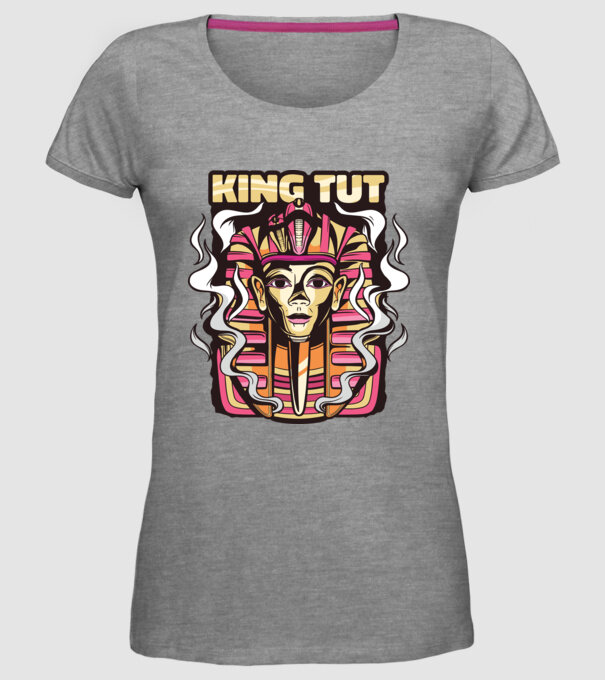 King Tut - Faraonul Tutankhamon model gri pe tricou