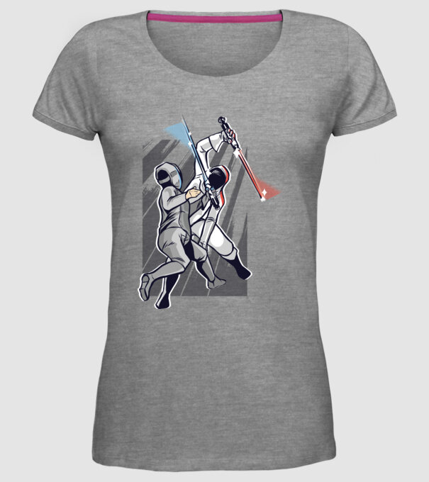 Sabie laser scrimă model gri pe tricou