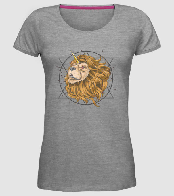 lion unicorn model gri pe tricou