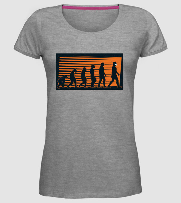 Evoluție Mască model gri pe tricou