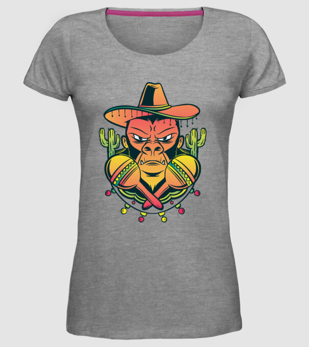 Gorila mexicană model gri pe tricou