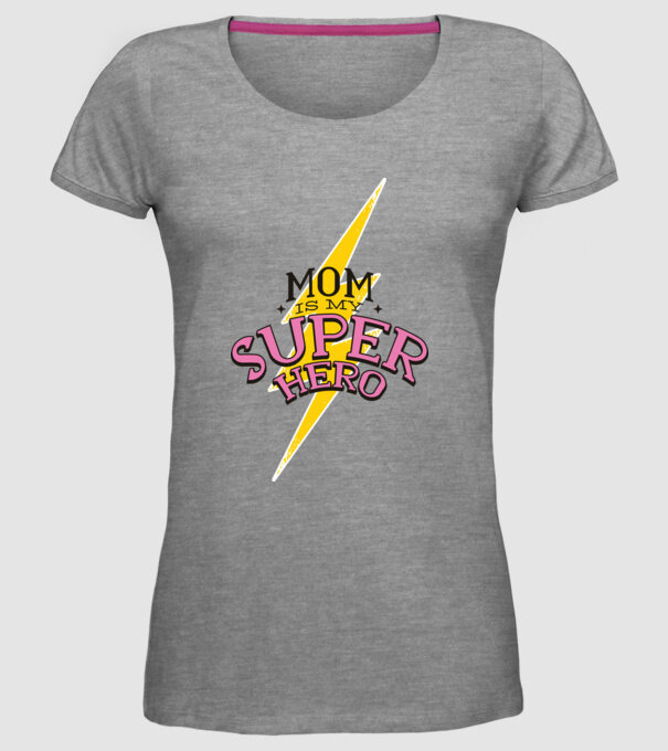 Mom is my Superhero tricou pentru mama model gri pe tricou