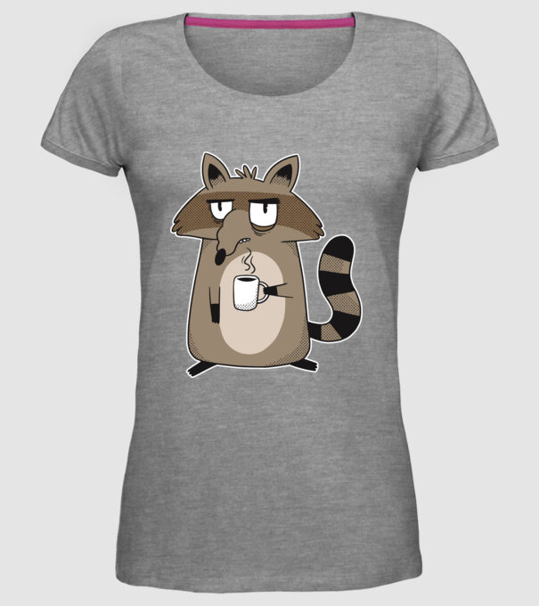 Raton cu cafea model gri pe tricou