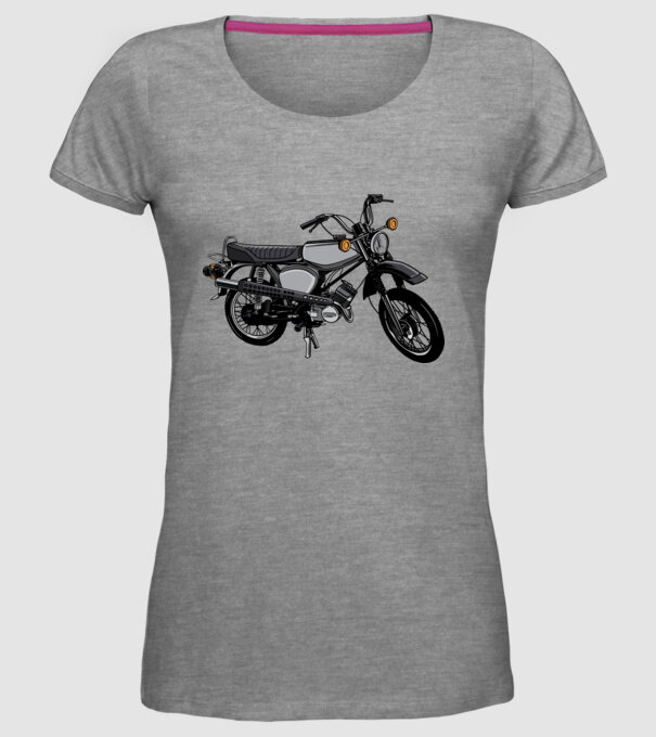Motocicletă model gri pe tricou