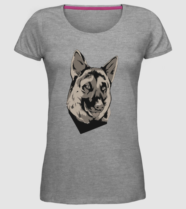 Ciobănesc german cap model gri pe tricou