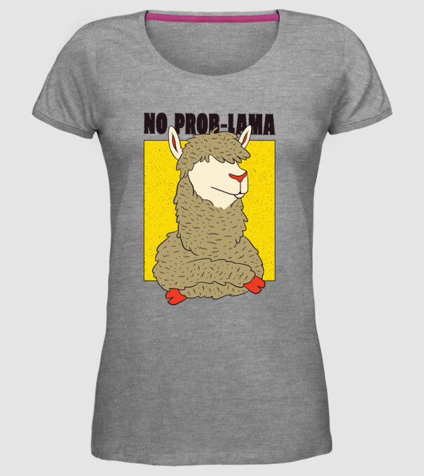 No Prob LLama - Lama model gri pe tricou