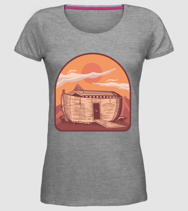 Arca lui Noe model gri pe tricou