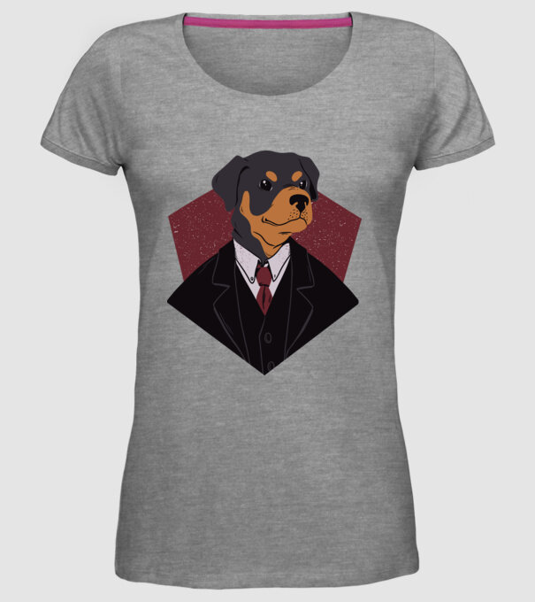 Câine în Costum model gri pe tricou