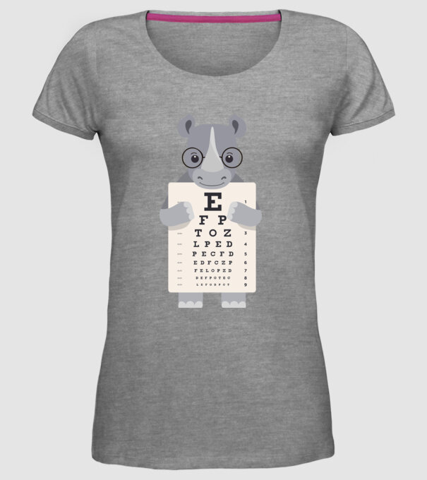 Examen oftalmologie rinocer model gri pe tricou