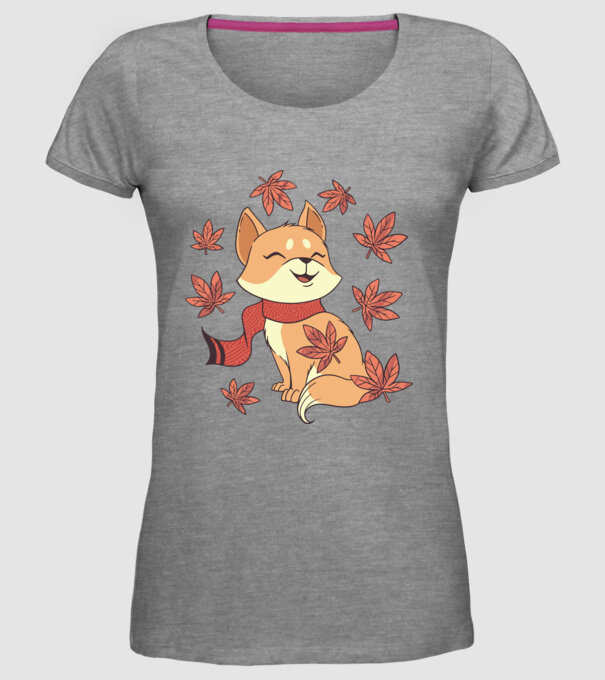 Pisică Toamna model gri pe tricou