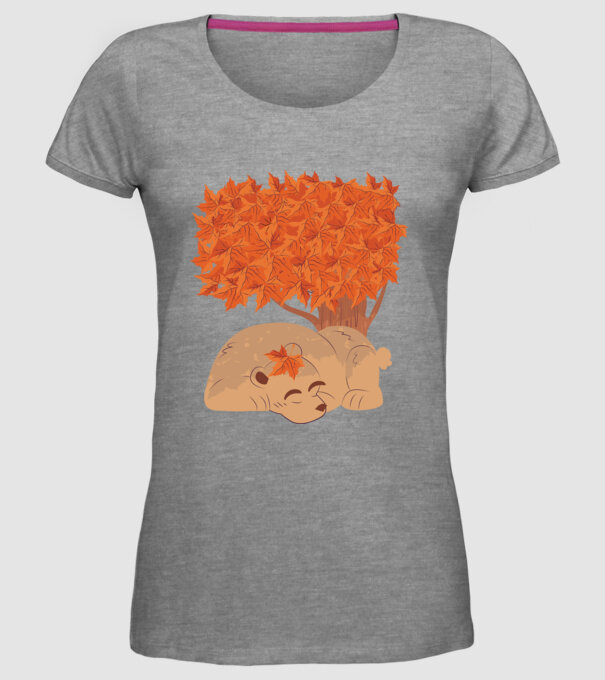 Urs de toamnă model gri pe tricou