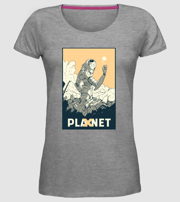 Planet X model gri pe tricou