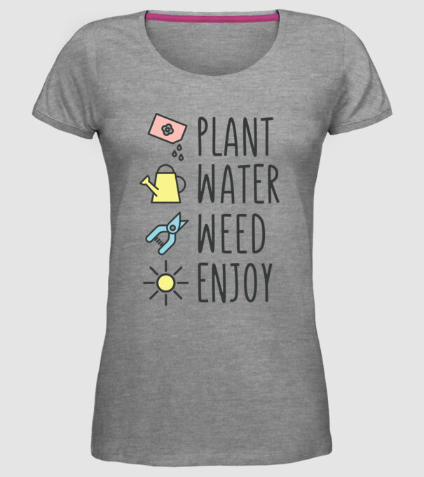 Plant Water Weed Enjoy model gri pe tricou