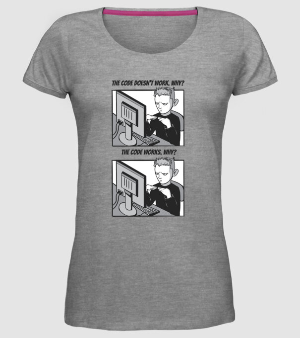 Programator Meme model gri pe tricou