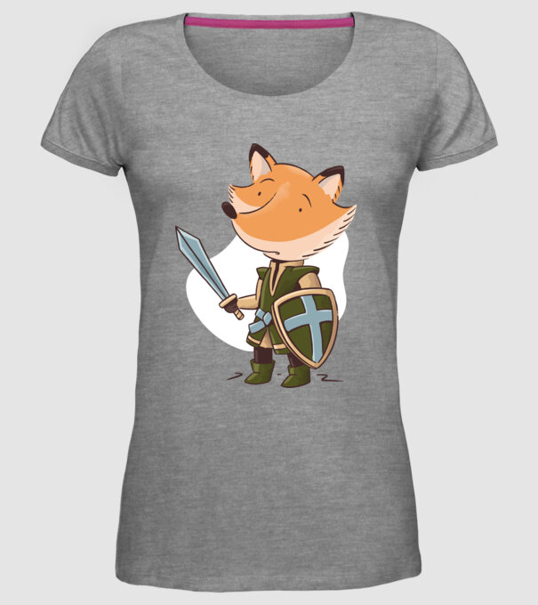 Vulpe Cavaler model gri pe tricou
