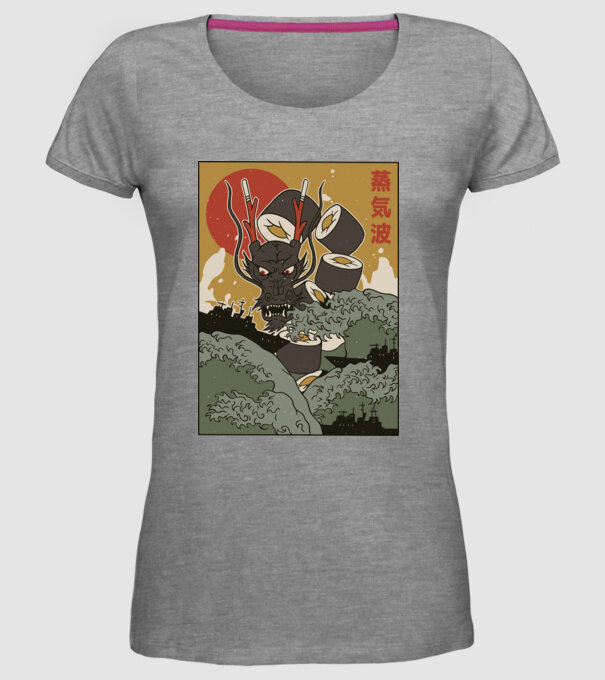 Dragon Sushi model gri pe tricou