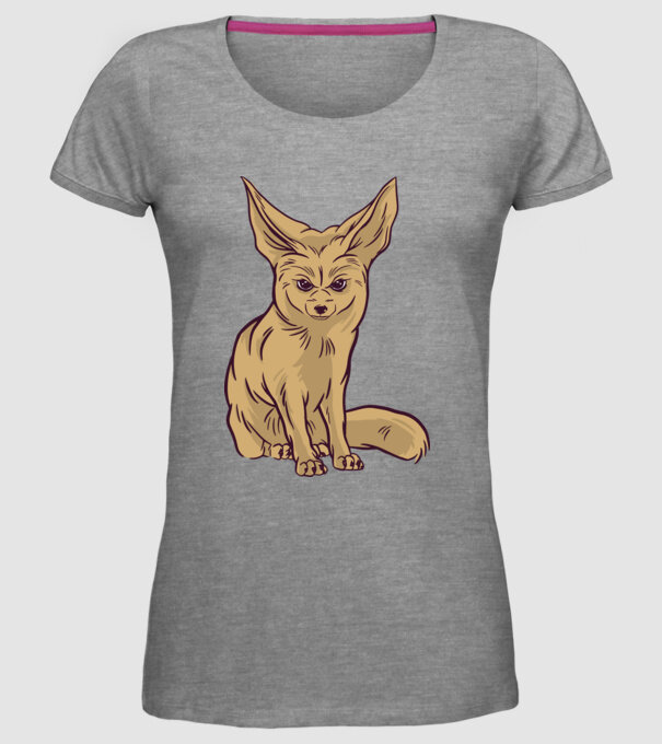 Vulpe de deșert model gri pe tricou