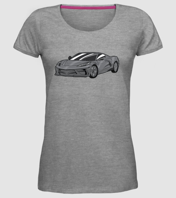 Mașină sport model gri pe tricou