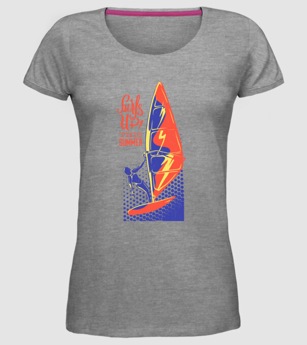 Surfs up this summer model gri pe tricou
